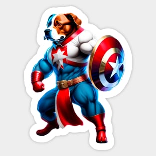 Dog Superhero - American Sticker